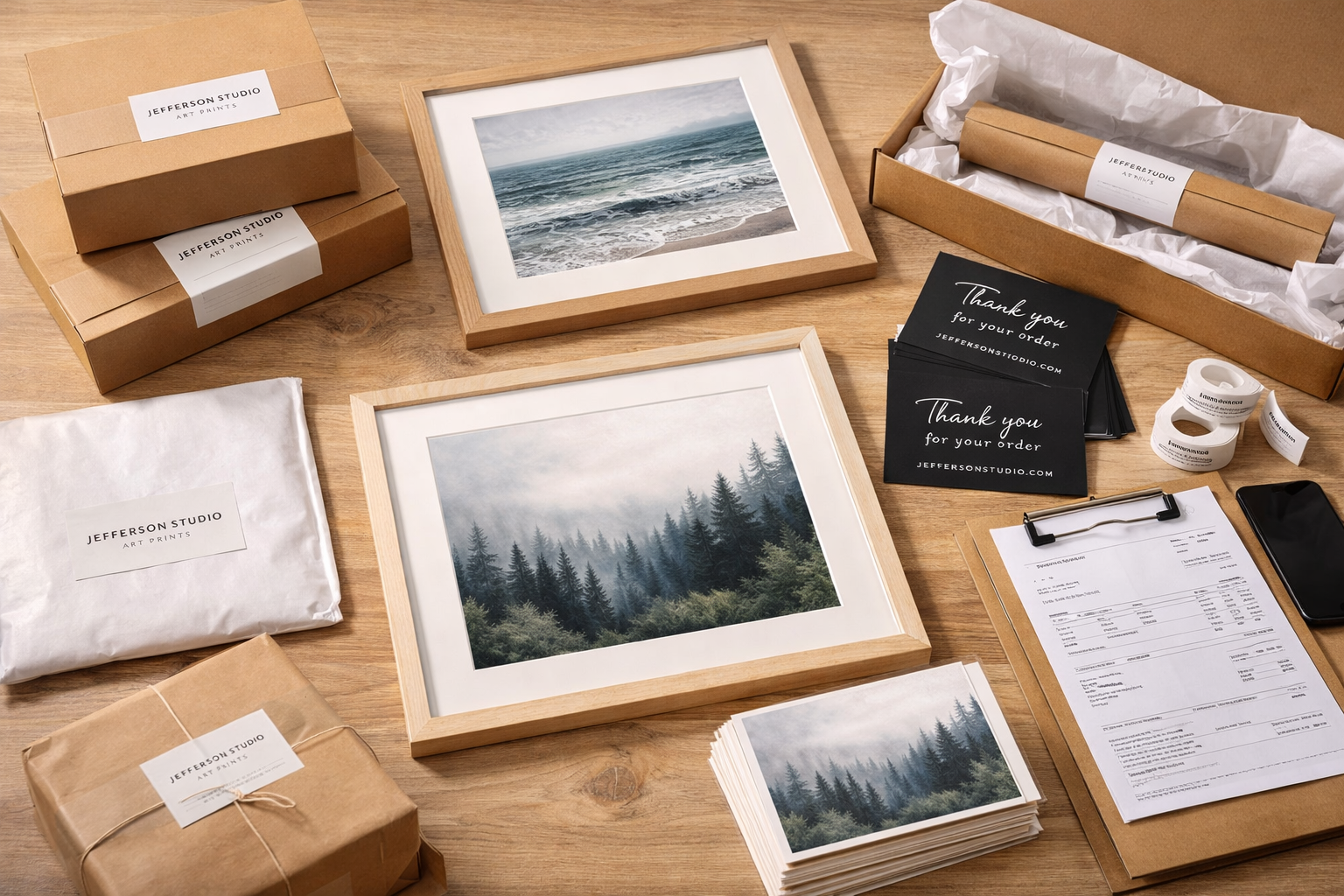 Finished art products and packaging